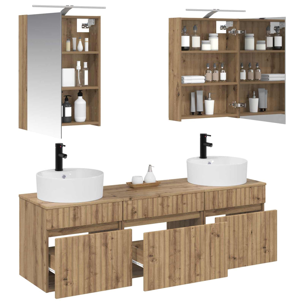 Bathroom Cabinet Set 5 pcs 50 x 14.5 x 70 cm Artisan oak