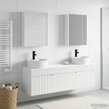 vidaXL Bathroom Cabinet Set 5 pcs White Engineered Wood 1