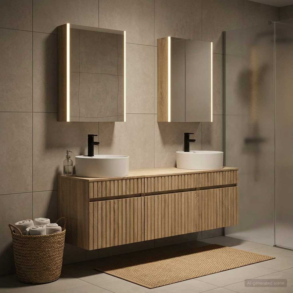 Bathroom Cabinet Set 5 pcs 53 x 15.5 x 70 cm Sonoma oak
