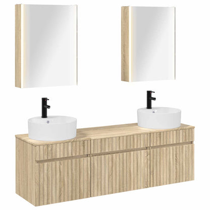 Bathroom Cabinet Set 5 pcs 53 x 15.5 x 70 cm Sonoma oak