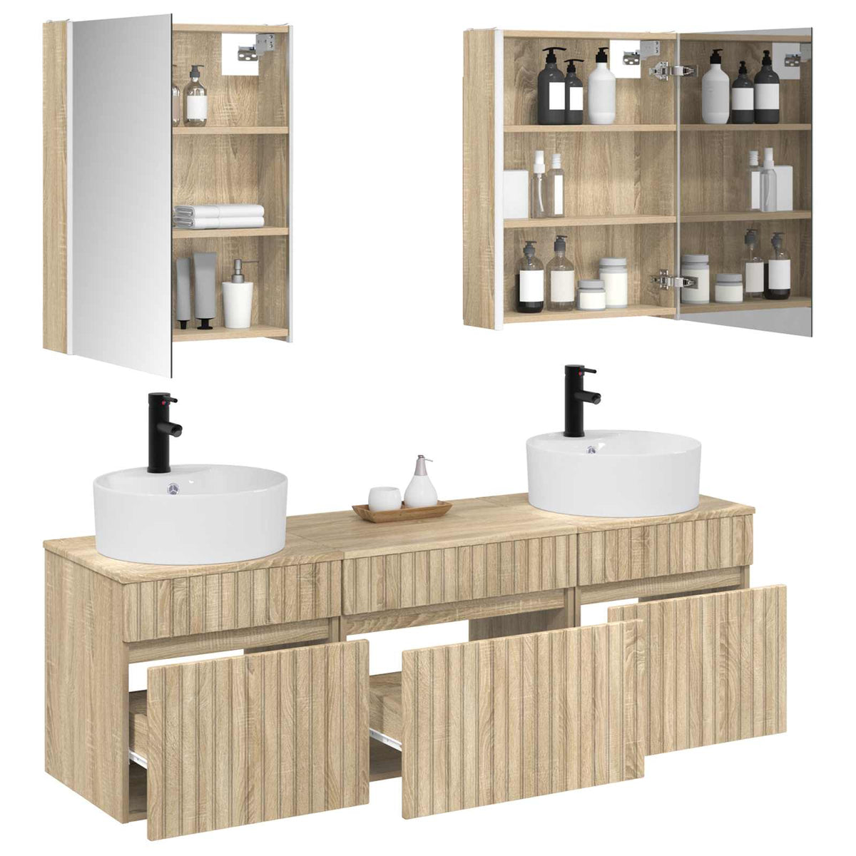 Bathroom Cabinet Set 5 pcs 53 x 15.5 x 70 cm Sonoma oak