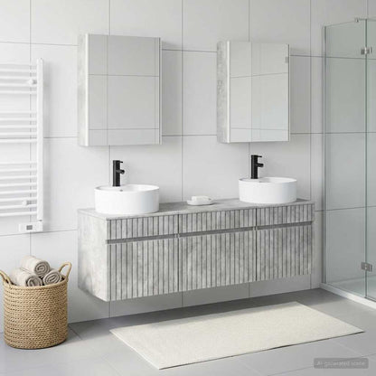 vidaXL Bathroom Cabinet Set 5 pcs Concrete Grey Engineered Wood 4