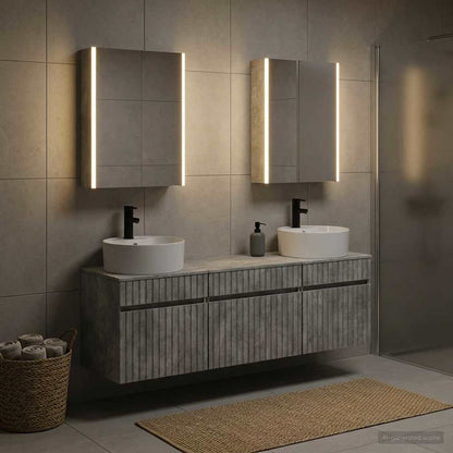 vidaXL Bathroom Cabinet Set 5 pcs Concrete Grey Engineered Wood 1
