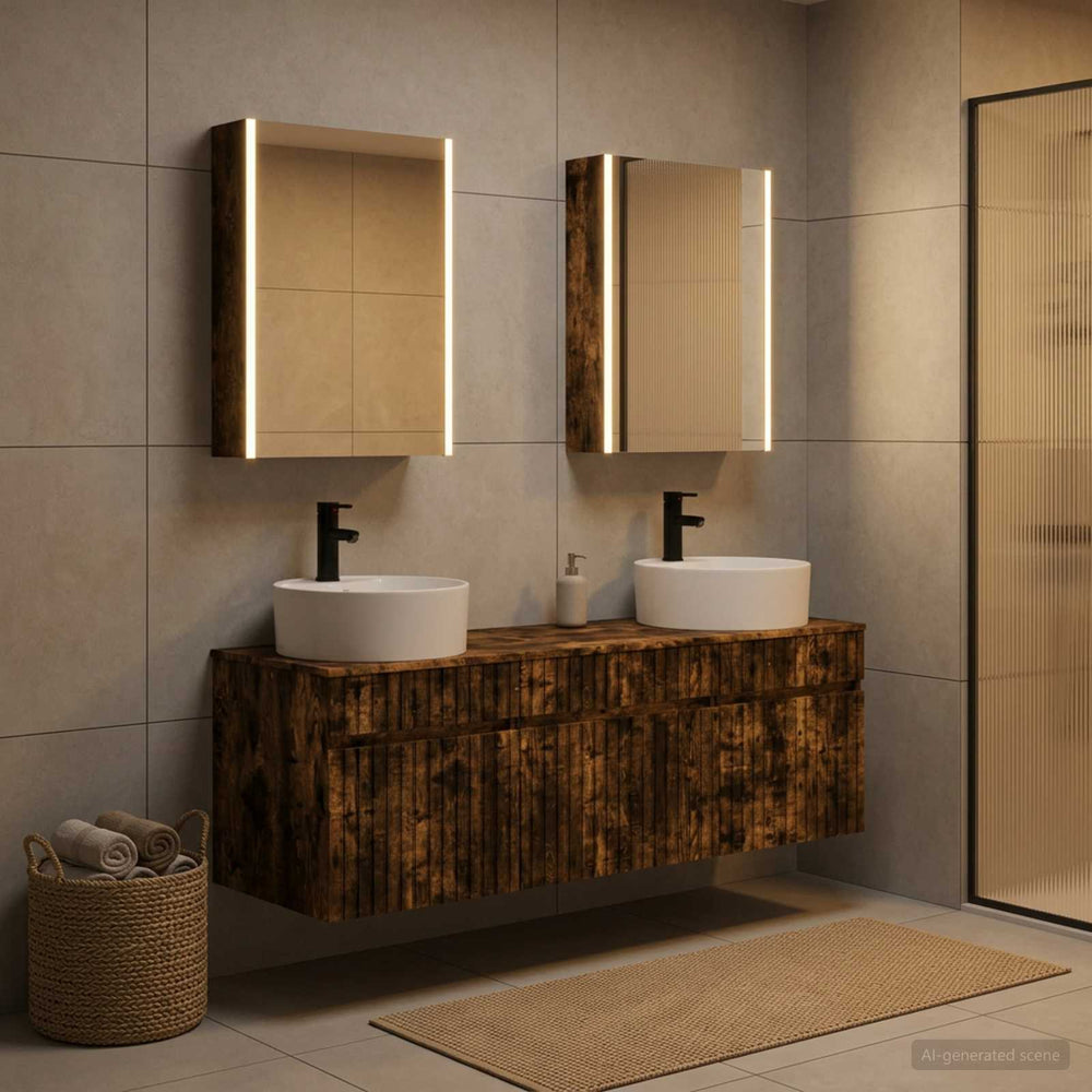 vidaXL Bathroom Cabinet Set 5 pcs Smoked Oak Engineered Wood