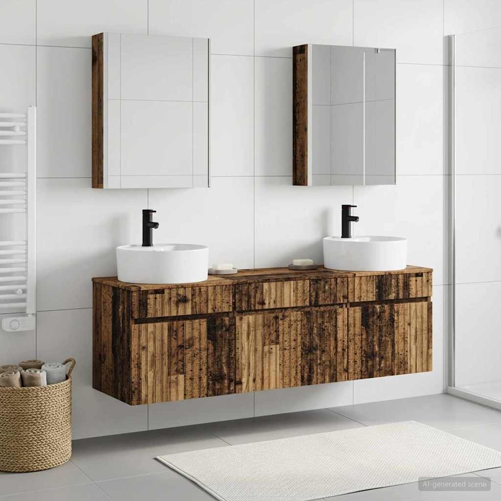 Bathroom Cabinet Set 5 pcs 53 x 15.5 x 70 cm Old wood