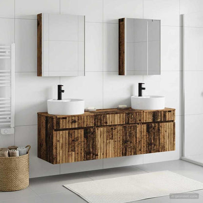 Bathroom Cabinet Set 5 pcs 53 x 15.5 x 70 cm Old wood
