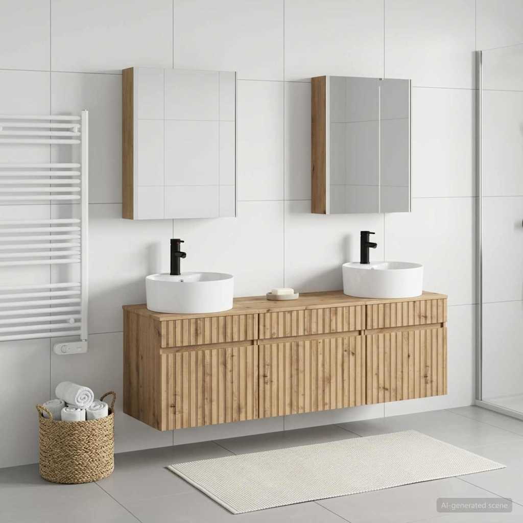 vidaXL Bathroom Cabinet Set 5 pcs Artisan Oak Engineered Wood 4