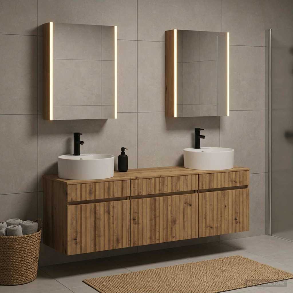 vidaXL Bathroom Cabinet Set 5 pcs Artisan Oak Engineered Wood 1