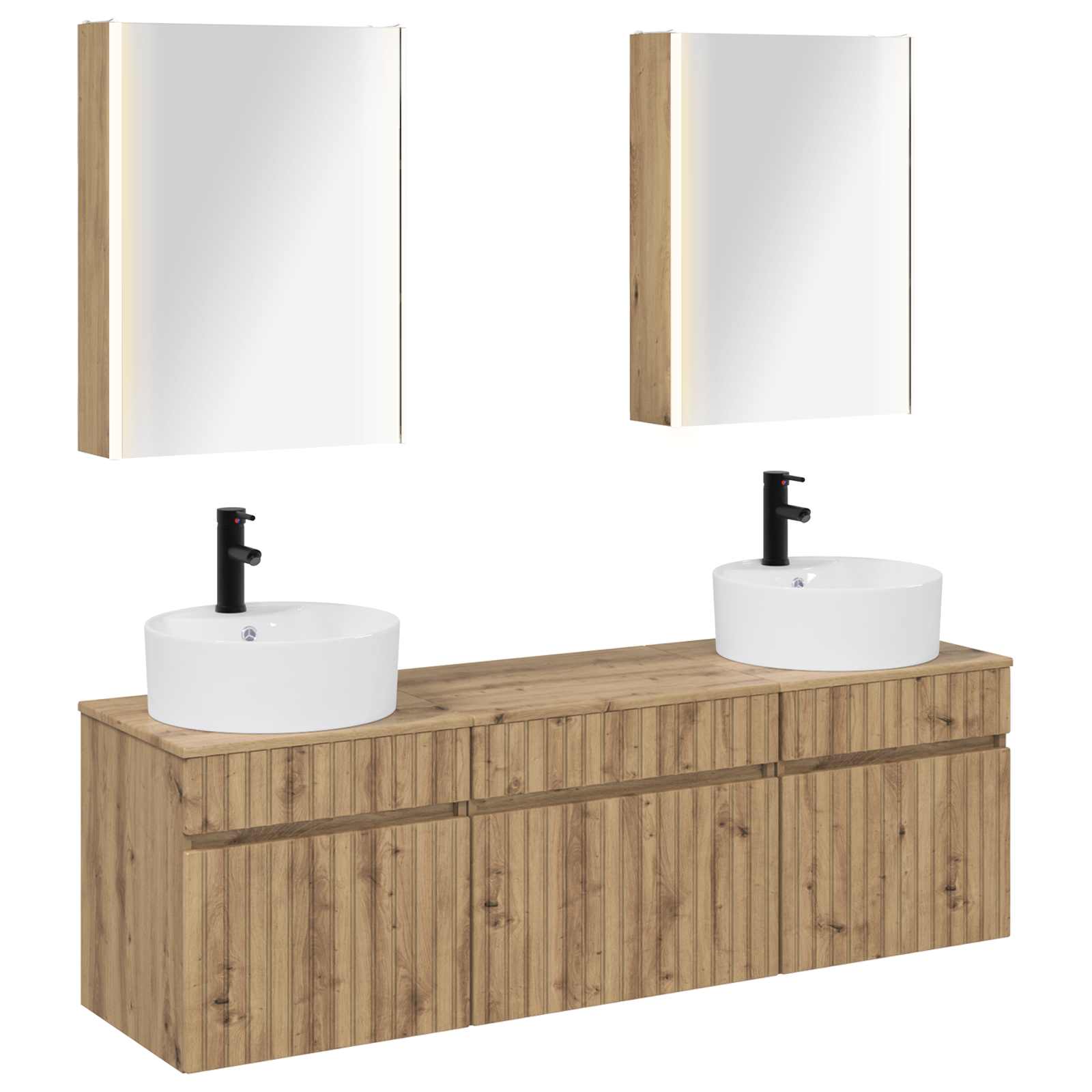 vidaXL Bathroom Cabinet Set 5 pcs Artisan Oak Engineered Wood 2