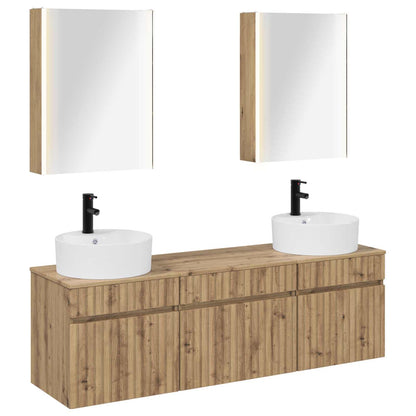 vidaXL Bathroom Cabinet Set 5 pcs Artisan Oak Engineered Wood 2