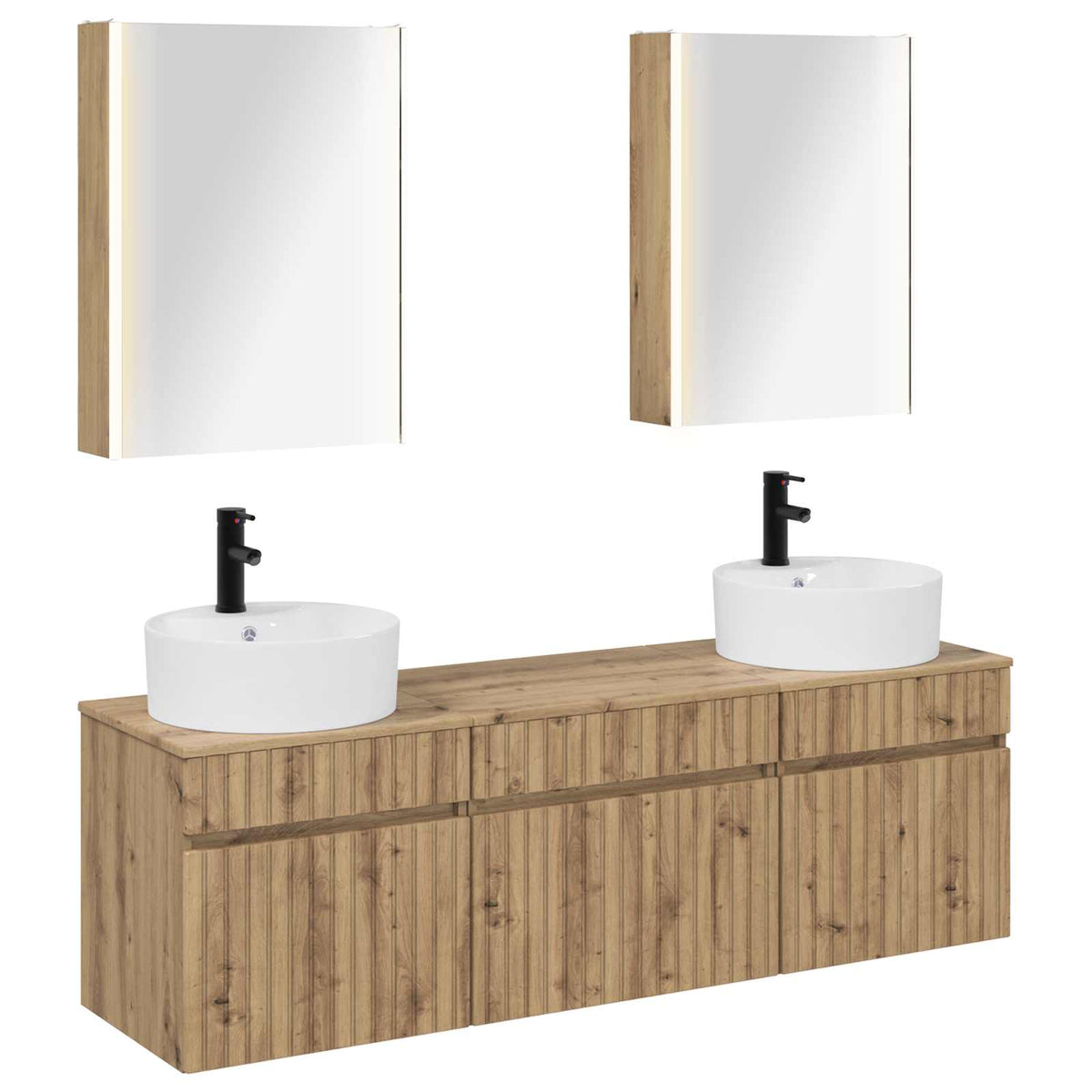 Bathroom Cabinet Set 5 pcs 53 x 15.5 x 70 cm Artisan oak