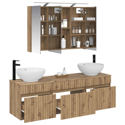 Bathroom Cabinet Set 4 pcs 157 x 44.5 x 80 cm Artisan oak