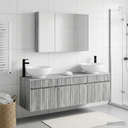 vidaXL Bathroom Cabinet Set 4 pcs Grey Sonoma Engineered Wood 1