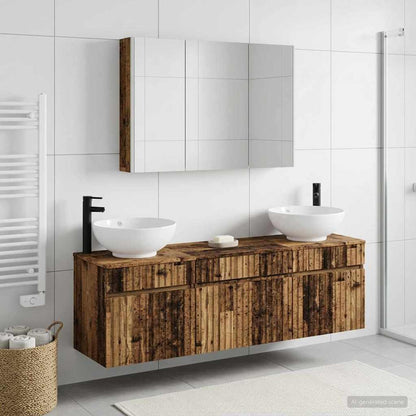 vidaXL Bathroom Cabinet Set 4 pcs Old Wood Engineered Wood 4