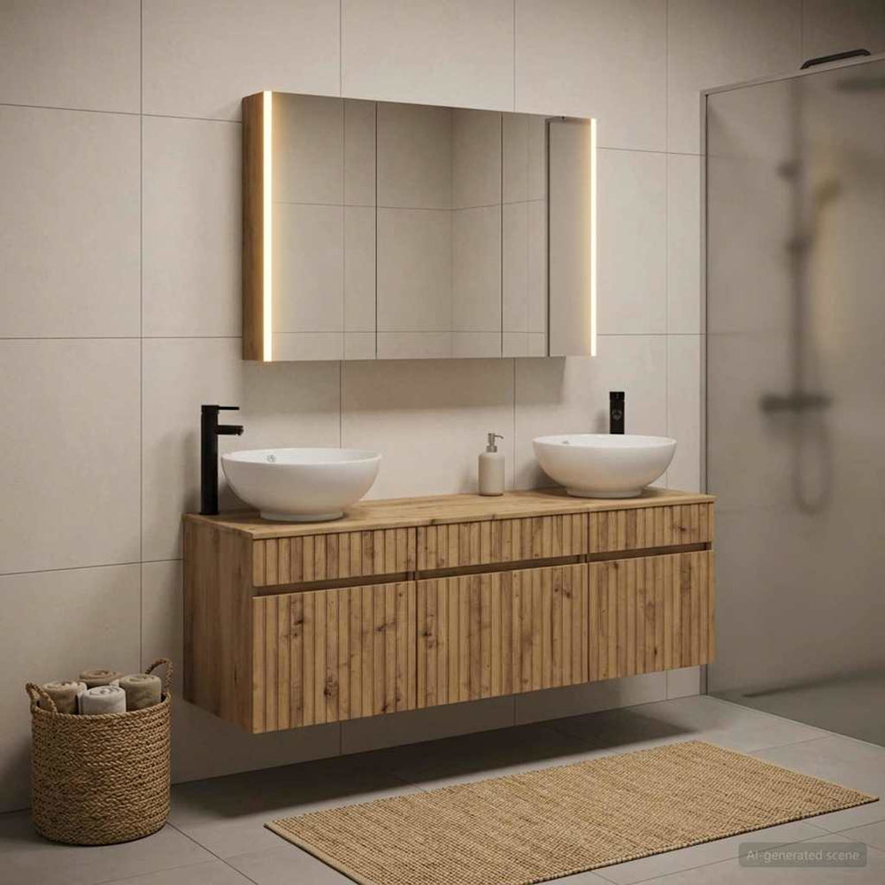 vidaXL Bathroom Cabinet Set 4 pcs Artisan Oak Engineered Wood