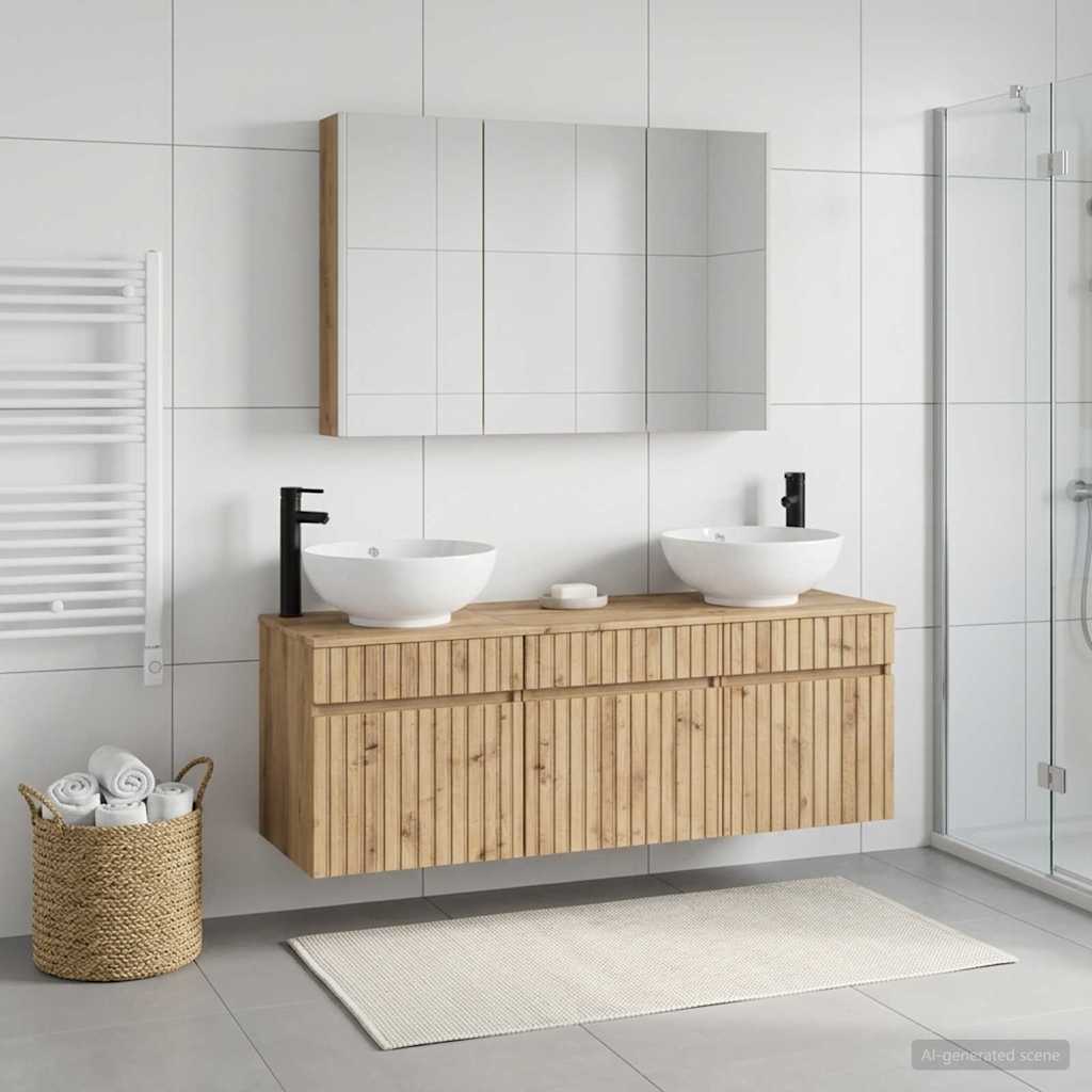 vidaXL Bathroom Cabinet Set 4 pcs Artisan Oak Engineered Wood 4
