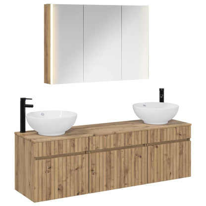 vidaXL Bathroom Cabinet Set 4 pcs Artisan Oak Engineered Wood 2