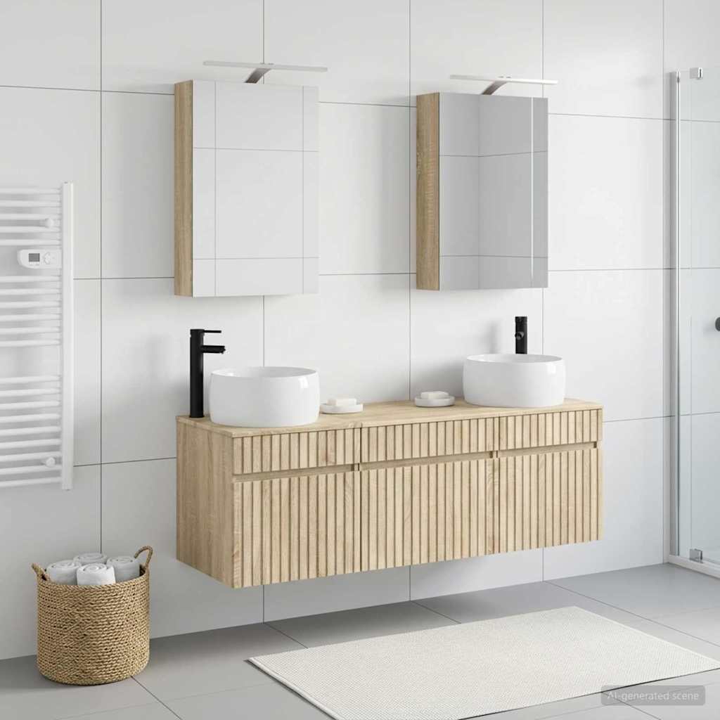 vidaXL Bathroom Cabinet Set 5 pcs Sonoma Oak Engineered Wood 1