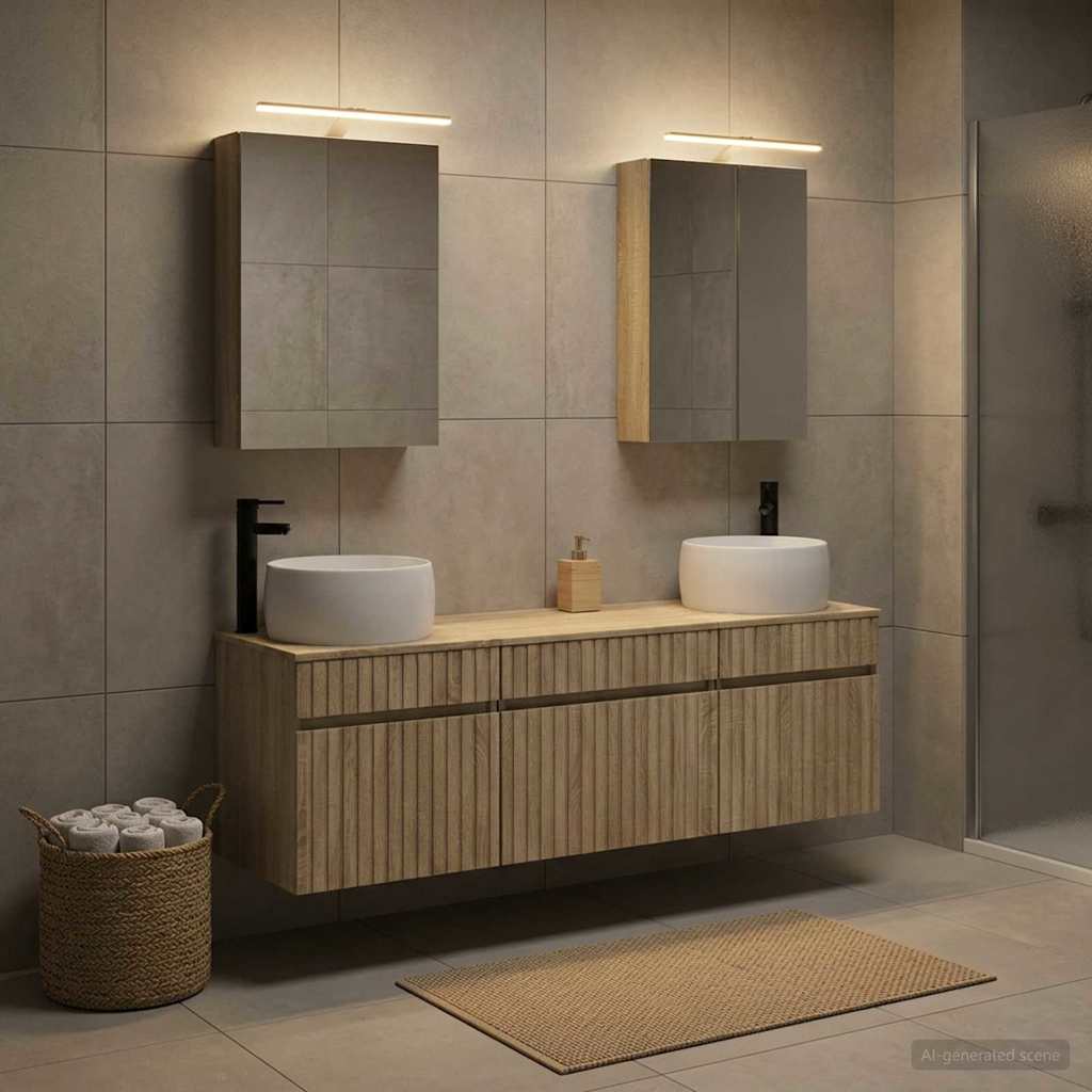 vidaXL Bathroom Cabinet Set 5 pcs Sonoma Oak Engineered Wood 4