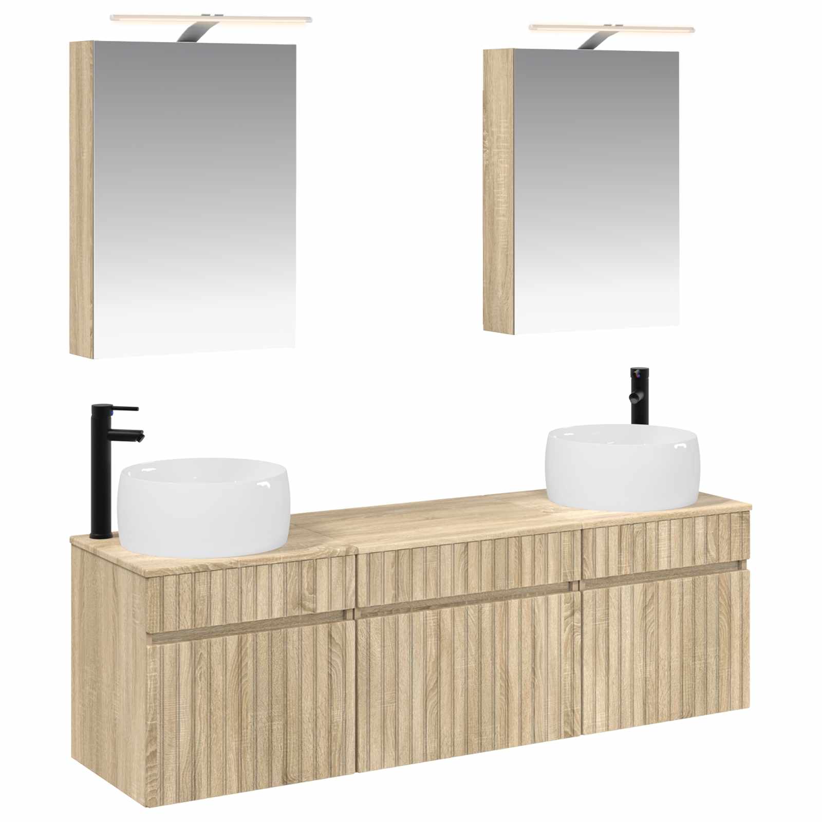 vidaXL Bathroom Cabinet Set 5 pcs Sonoma Oak Engineered Wood 2