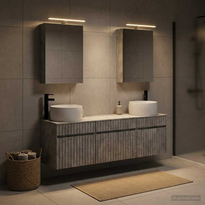 vidaXL Bathroom Cabinet Set 5 pcs Concrete Grey Engineered Wood 4