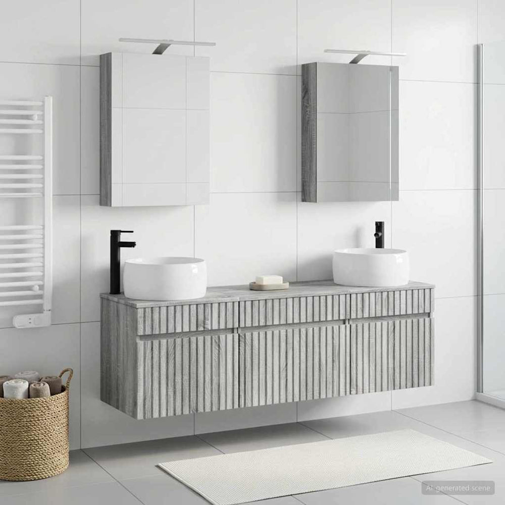 vidaXL Bathroom Cabinet Set 5 pcs Grey Sonoma Engineered Wood