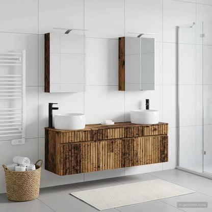 vidaXL Bathroom Cabinet Set 5 pcs Old Wood Engineered Wood 4