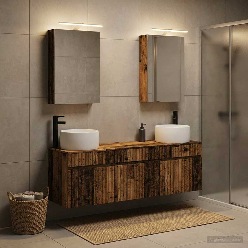vidaXL Bathroom Cabinet Set 5 pcs Old Wood Engineered Wood