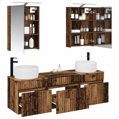 vidaXL Bathroom Cabinet Set 5 pcs Old Wood Engineered Wood 3