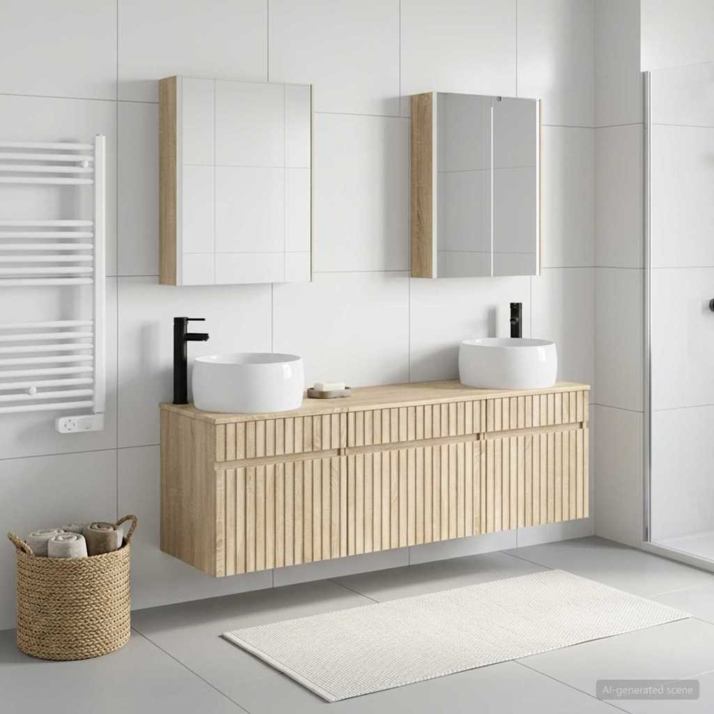 vidaXL Bathroom Cabinet Set 5 pcs Sonoma Oak Engineered Wood 1