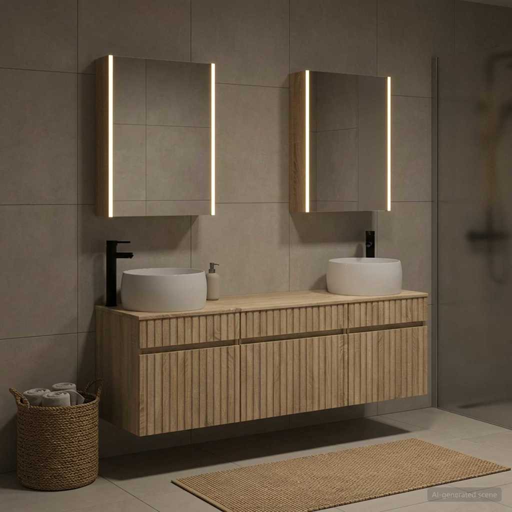 vidaXL Bathroom Cabinet Set 5 pcs Sonoma Oak Engineered Wood 4