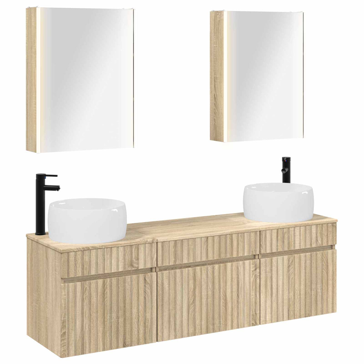 vidaXL Bathroom Cabinet Set 5 pcs Sonoma Oak Engineered Wood 2