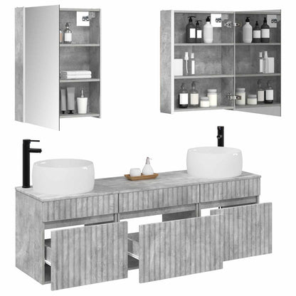 vidaXL Bathroom Cabinet Set 5 pcs Concrete Grey Engineered Wood 3
