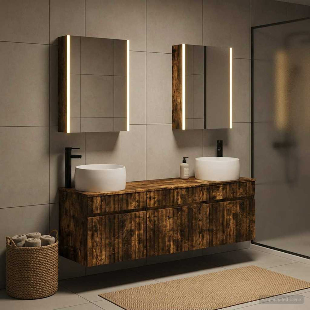 vidaXL Bathroom Cabinet Set 5 pcs Smoked Oak Engineered Wood