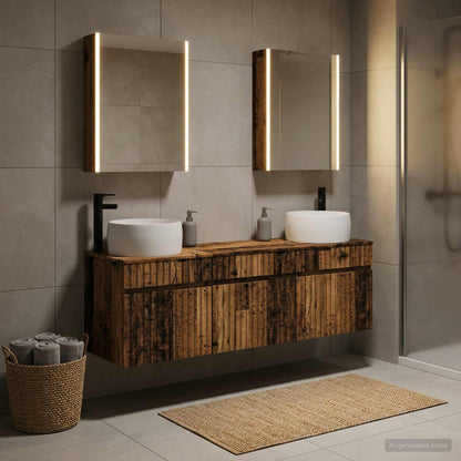 Bathroom Cabinet Set 5 pcs 53 x 15.5 x 70 cm Old wood