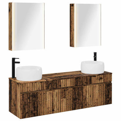 Bathroom Cabinet Set 5 pcs 53 x 15.5 x 70 cm Old wood