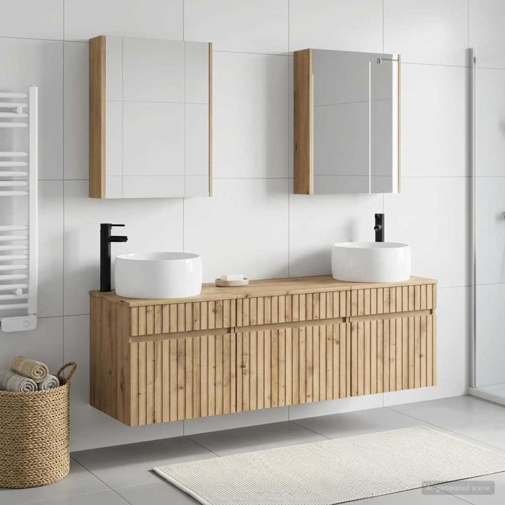 vidaXL Bathroom Cabinet Set 5 pcs Artisan Oak Engineered Wood 1