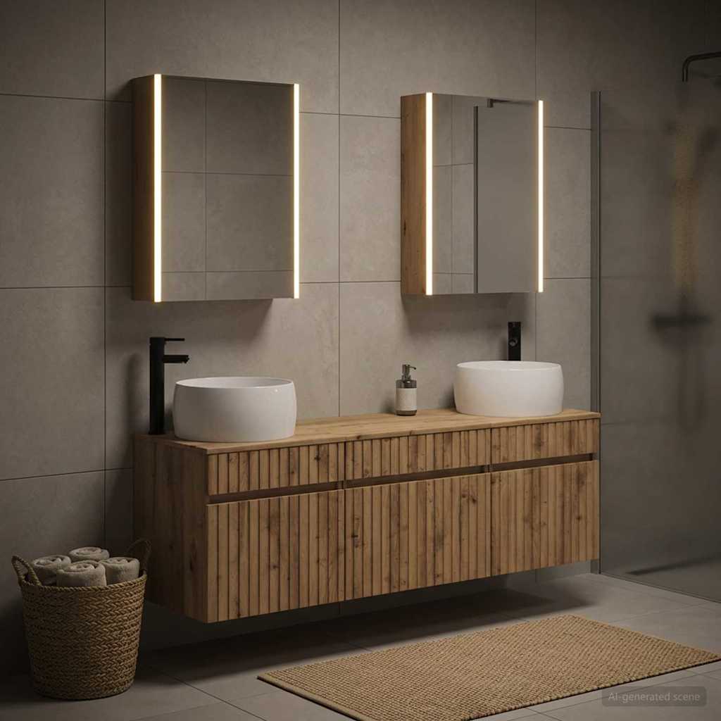 vidaXL Bathroom Cabinet Set 5 pcs Artisan Oak Engineered Wood 4