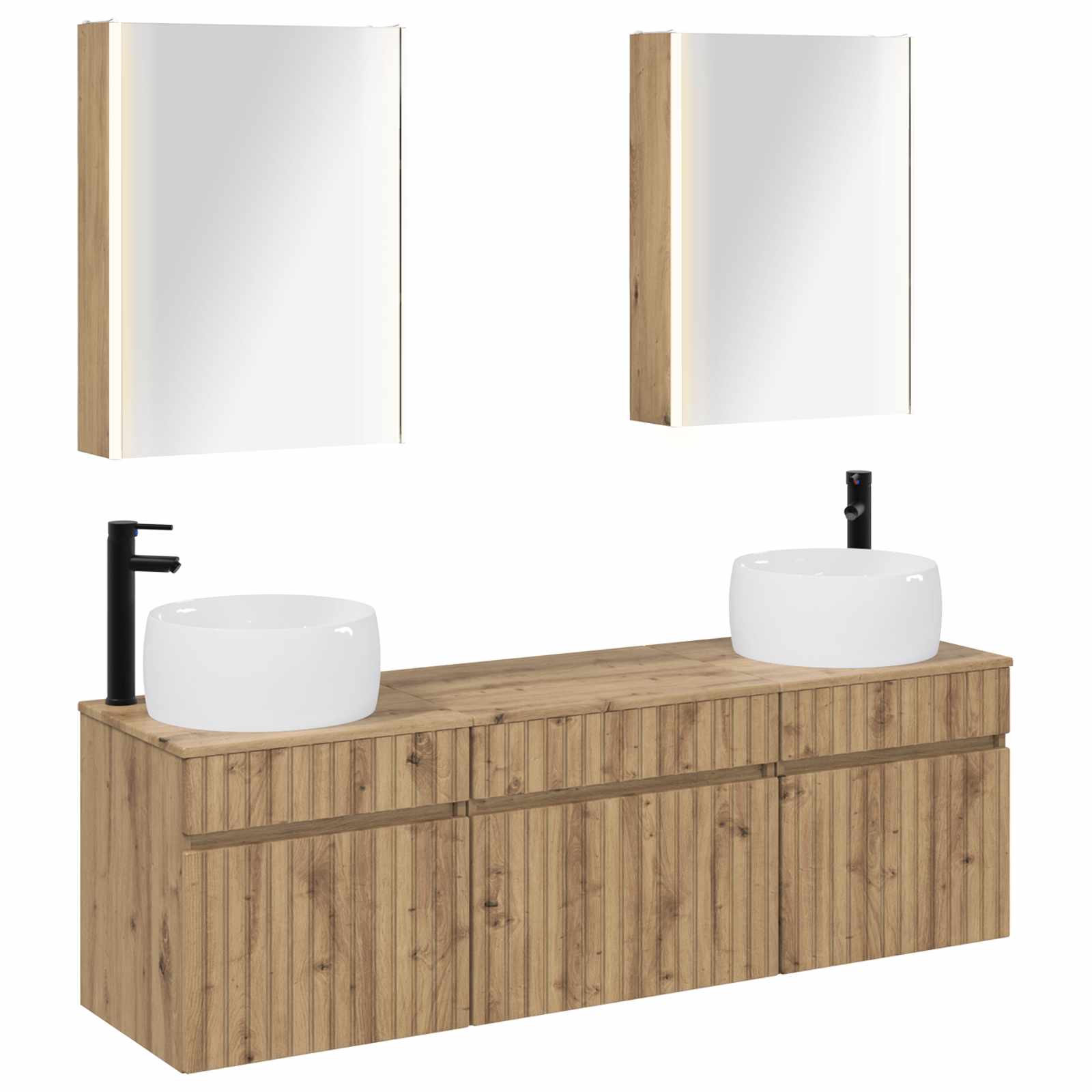 vidaXL Bathroom Cabinet Set 5 pcs Artisan Oak Engineered Wood 2