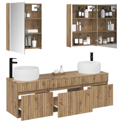 vidaXL Bathroom Cabinet Set 5 pcs Artisan Oak Engineered Wood 3