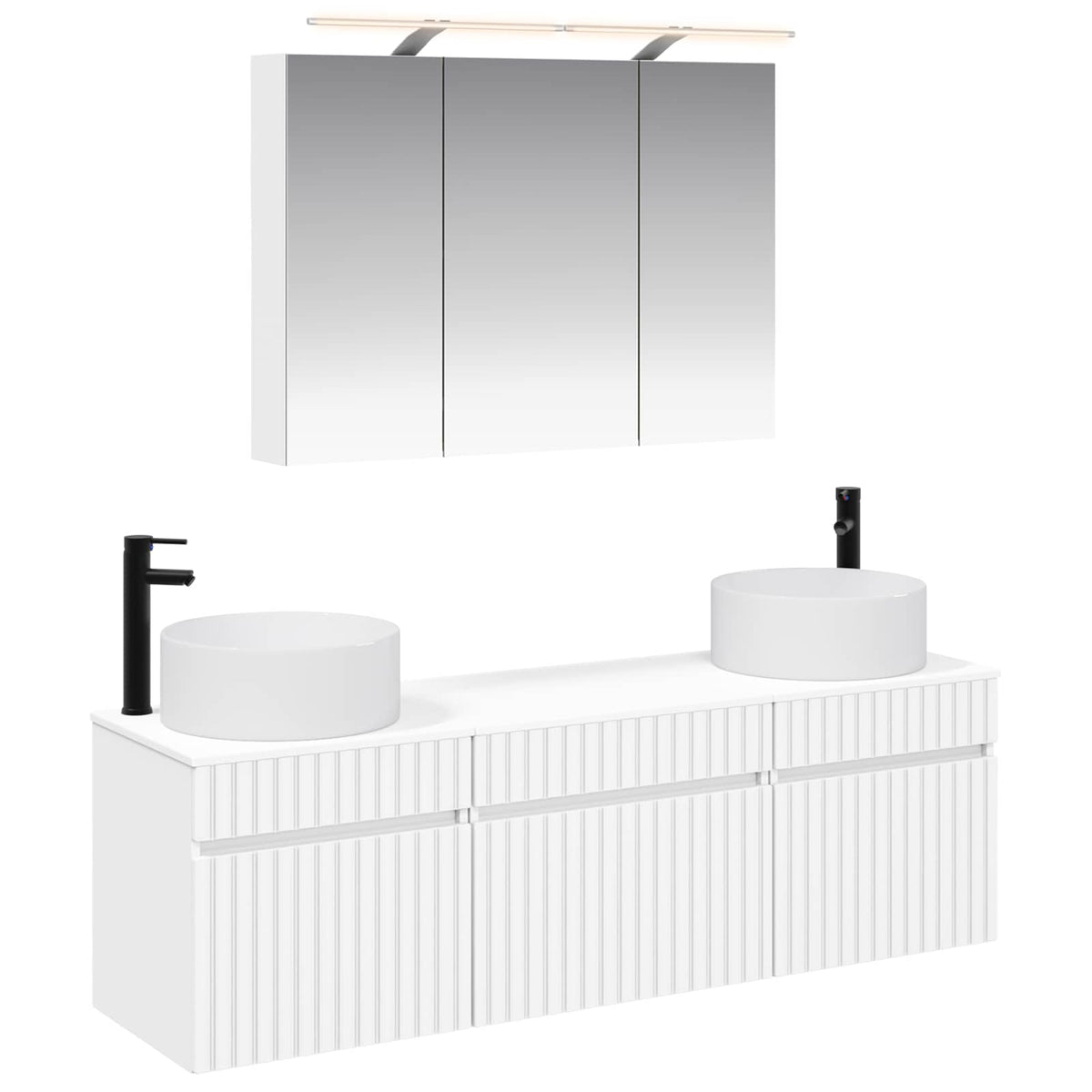 Bathroom Cabinet Set 4 pcs 100 x 14.5 x 70 cm White