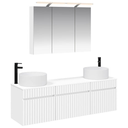 Bathroom Cabinet Set 4 pcs 100 x 14.5 x 70 cm White