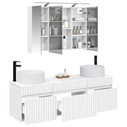 Bathroom Cabinet Set 4 pcs 100 x 14.5 x 70 cm White