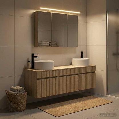 vidaXL Bathroom Cabinet Set 4 pcs Sonoma Oak Engineered Wood 4