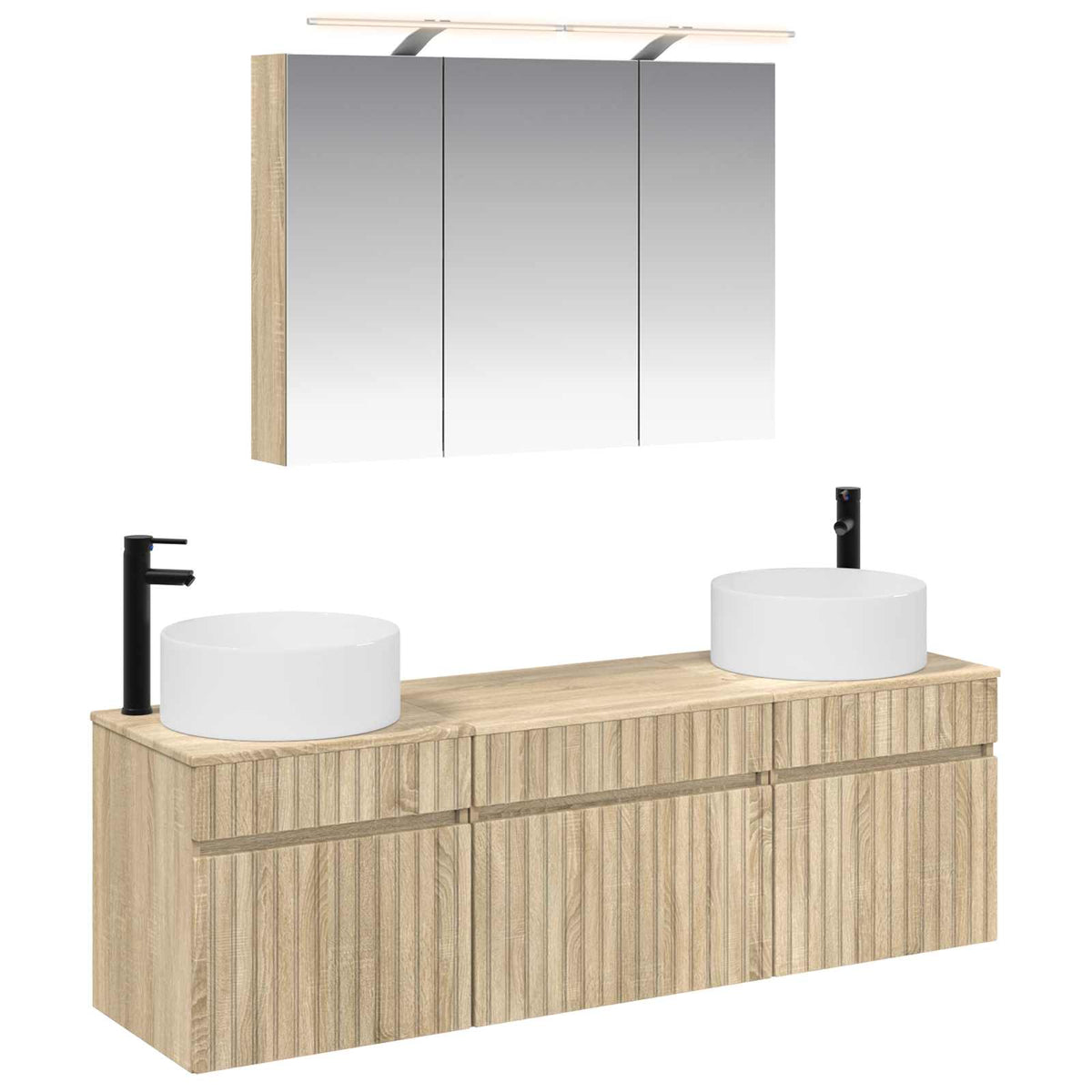 vidaXL Bathroom Cabinet Set 4 pcs Sonoma Oak Engineered Wood 2