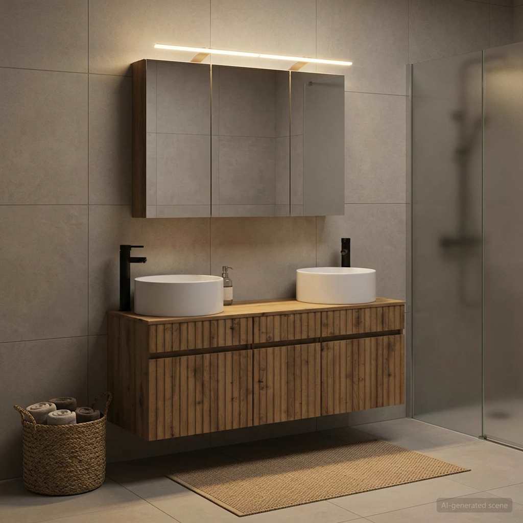 Bathroom Cabinet Set 4 pcs 100 x 14.5 x 70 cm Artisan oak