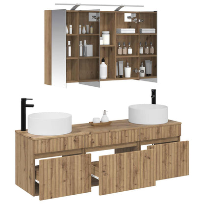 Bathroom Cabinet Set 4 pcs 100 x 14.5 x 70 cm Artisan oak