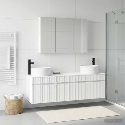 vidaXL Bathroom Cabinet Set 4 pcs White Engineered Wood 4