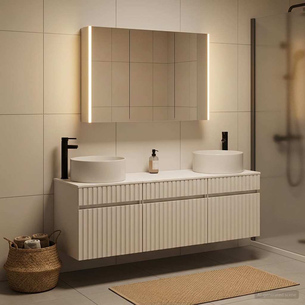 vidaXL Bathroom Cabinet Set 4 pcs White Engineered Wood 1