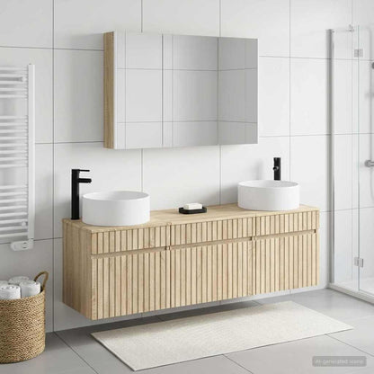 vidaXL Bathroom Cabinet Set 4 pcs Sonoma Oak Engineered Wood 4